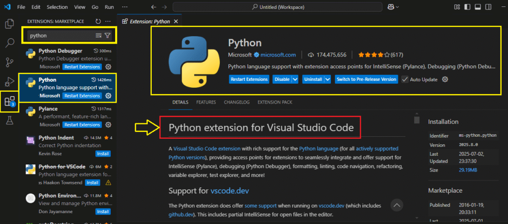 Python Extension for VS Code