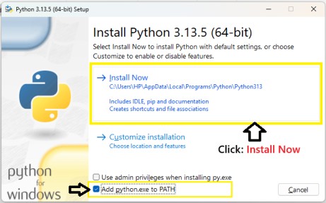 install python Setup for Python