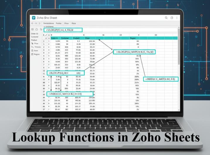 Lookup Functions in Zoho Sheets
