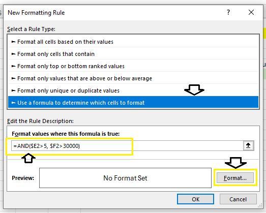 2. New Formatting Rule Conditional Formatting