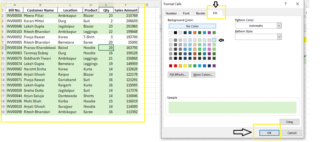 3. New Rule Formatting Output Conditional Formatting