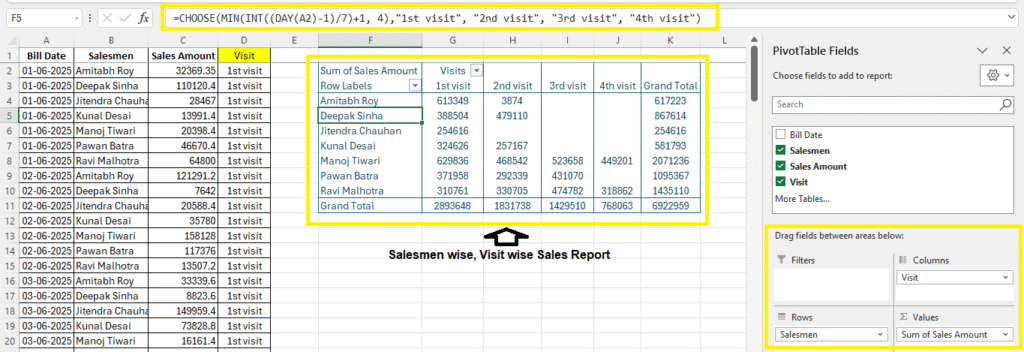 Choose Function in Excel