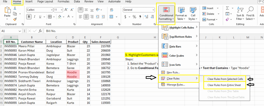 Clear Rules Conditional Formatting Conditional Formatting