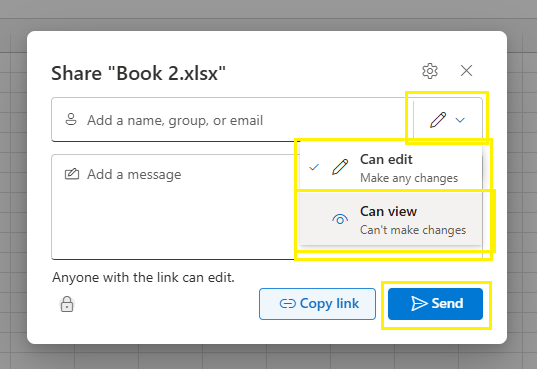 Share workbook Excel Online Free
