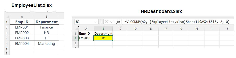 Vlookup from a Different Workbook Vlookup