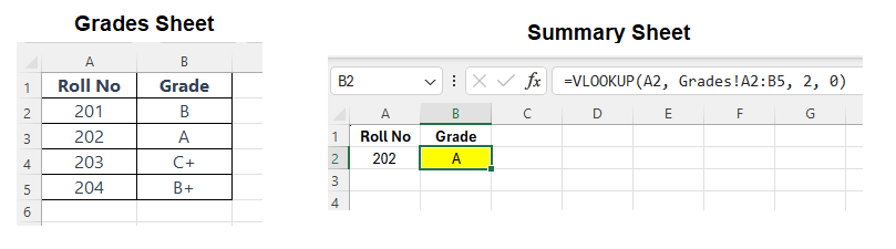 Vlookup from a different sheet Vlookup