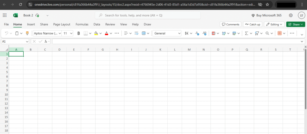 blank workbook 1 Excel Online Free