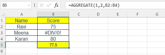 Subtotal and Aggregate Function in Excel