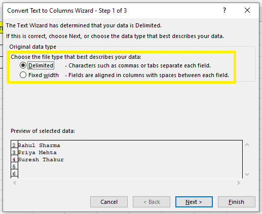 text to columns wizard Text to Columns in Excel