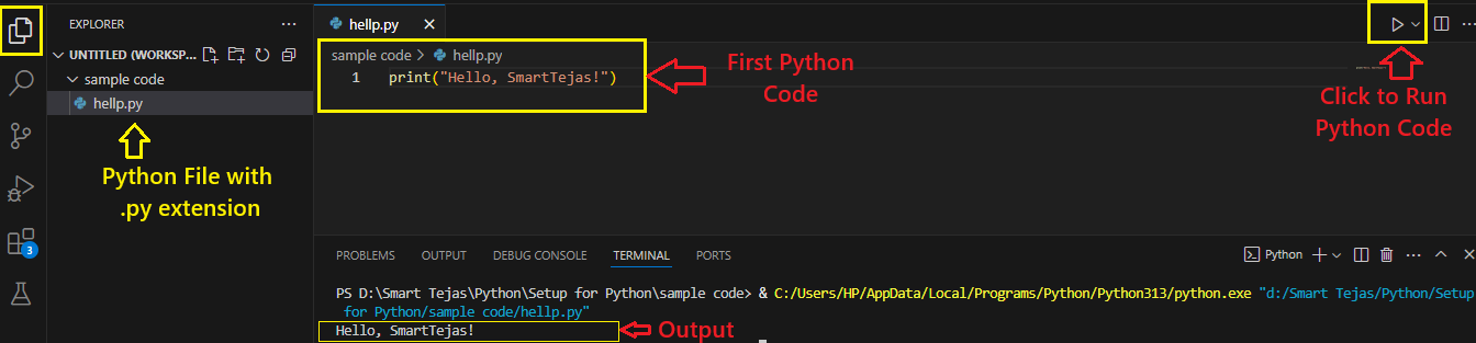 python basics: code your first python program – real... Setup for Python - Smart Tutorials