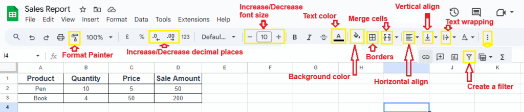 Basic Formatting Tools Google Sheets Basics