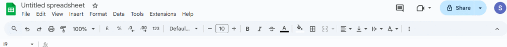Ribbon Tabs in Google Sheets
